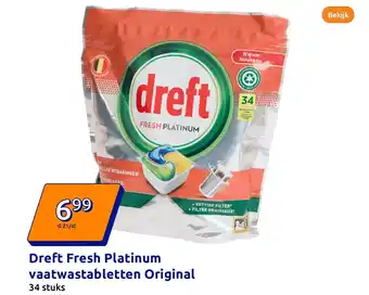 Action Dreft Fresh Platinum vaatwastabletten Original aanbieding
