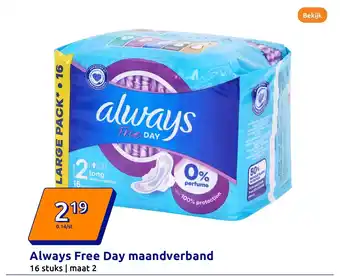 Action Always Free Day maandverband aanbieding