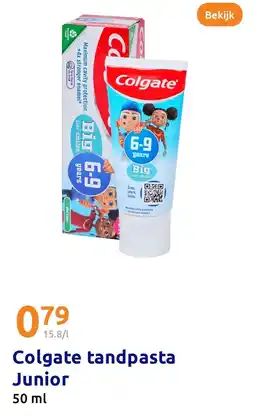 Action Colgate tandpasta Junior aanbieding