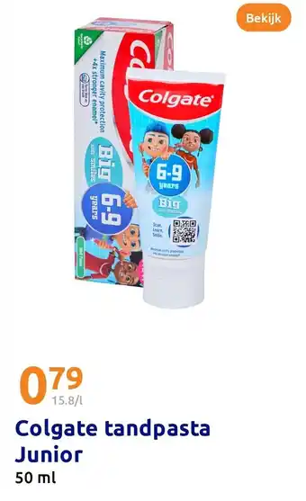 Action Colgate tandpasta Junior aanbieding