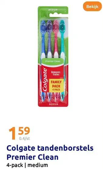 Action Colgate tandenborstels Premier Clean aanbieding