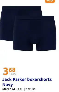 Action Jack Parker boxershorts Navy aanbieding