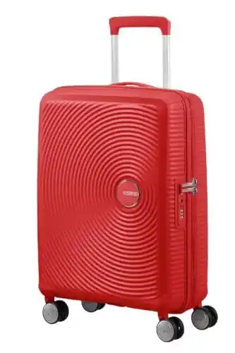 Amazon American Tourister Soundbox - Spinner S Erweiterbar Handgepäck, 55 cm, 35.5/41 L, Rot (Coral Red) aanbieding