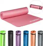 Bol.com Relaxdays yogamat - 60 x 180 cm - 1 cm dik - gewrichtsvriendelijk - met draagband - pink aanbieding