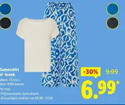 Lidl Damesshirt of broek aanbieding