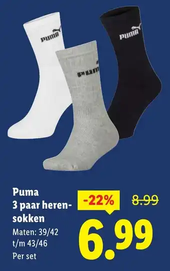 Lidl Puma 3 paar heren sokken aanbieding