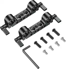 Amazon SMALLRIG 15 mm Rod Clamp Dubbele Stangklem (2 stuks) voor 15 mm Railsteunsysteem - 2061 aanbieding