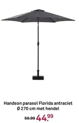 Karwei Handson parasol Florida antraciet met hendel aanbieding