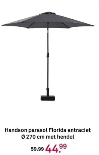 Karwei Handson parasol Florida antraciet met hendel aanbieding