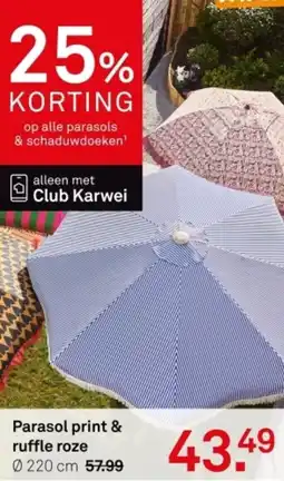 Karwei Parasol print & ruffle roze aanbieding