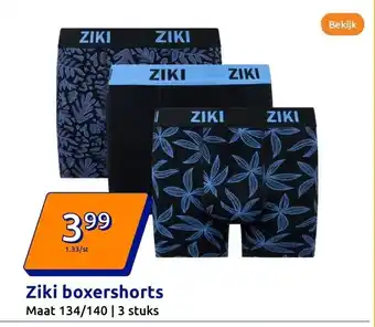 Action Ziki boxershorts aanbieding