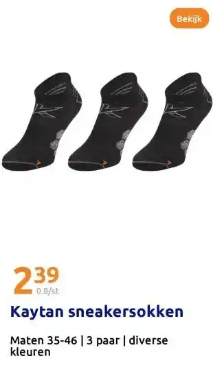 Action Kaytan sneakersokken aanbieding