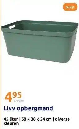 Action Livv opbergmand aanbieding