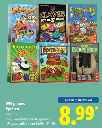 Lidl 999 games Spellen aanbieding