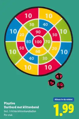 Lidl Playtive Dartbord met klittenband aanbieding