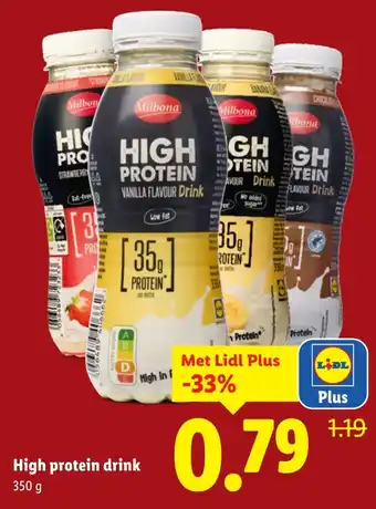 Lidl High protein drink aanbieding