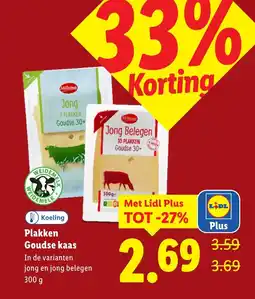 Lidl Plakken Goudse kaas aanbieding