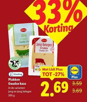 Lidl Plakken Goudse kaas aanbieding