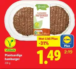 Lidl Plantaardige hamburger aanbieding