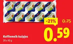 Lidl Koffiemelk kuipjes aanbieding