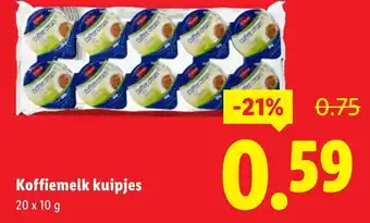 Lidl Koffiemelk kuipjes aanbieding