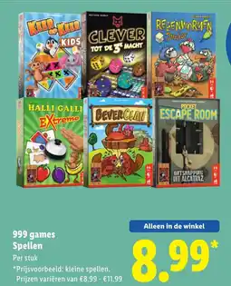 Lidl 999 games Spellen aanbieding