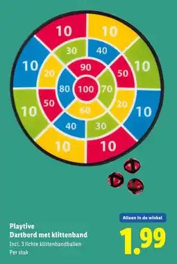 Lidl Playtive Dartbord met klittenband aanbieding