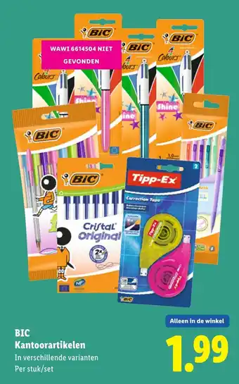 Lidl BIC Kantoorartikelen aanbieding