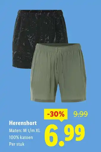 Lidl Herenshort aanbieding