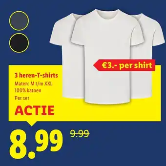 Lidl 3 heren T shirts aanbieding