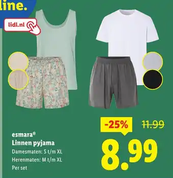 Lidl Esmaraesmara Linnen pyjama aanbieding