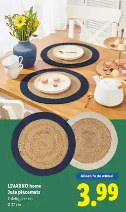 Lidl LIVARNO home Jute placemats aanbieding