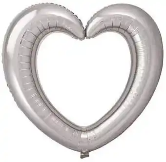 Amazon Folat - Folieballon Hartvormige Fotolijst Zilver - 80x70cm aanbieding