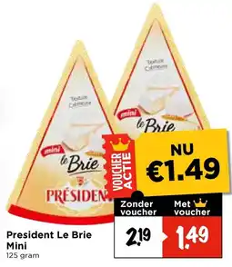 Vomar Voordeelmarkt President Le Brie Mini aanbieding