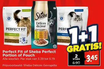 Vomar Voordeelmarkt Perfect Fit of Sheba Perfect Portion of Pouch aanbieding