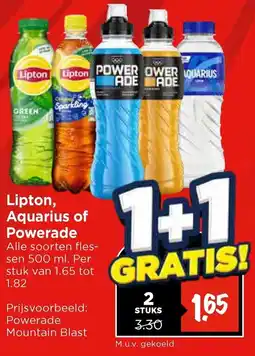 Vomar Voordeelmarkt Lipton, Aquarius of Powerade aanbieding