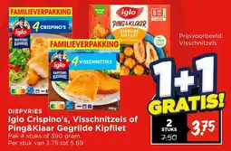 Vomar Voordeelmarkt Iglo Crispino's, Visschnitzels of Ping&Klaar Gegrilde Kipfilet aanbieding