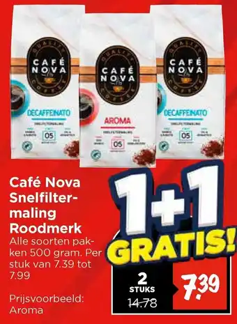 Vomar Voordeelmarkt Café Nova Snelfilter maling Roodmerk aanbieding