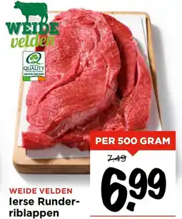 Vomar Voordeelmarkt WEIDE VELDEN lerse Runder riblappen aanbieding