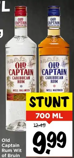 Vomar Voordeelmarkt Old Captain Rum Wit of Bruin aanbieding