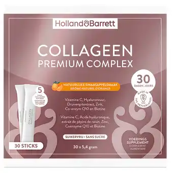 Holland & Barrett Holland & Barrett Collageen Premium Complex Natuurlijke Sinaasappelsmaak - 30 sachets aanbieding