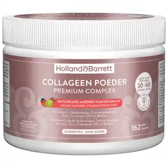 Holland & Barrett Holland & Barrett Collageen Poeder Premium Complex Natuurlijke Aardbei-/Limoensmaak - 171 gram aanbieding