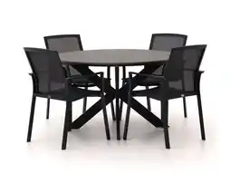 Kees Smit Bellagio Dranera/Fidenza ø126cm dining tuinset 5-delig stapelbaar aanbieding