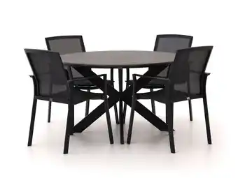 Kees Smit Bellagio Dranera/Fidenza ø126cm dining tuinset 5-delig stapelbaar aanbieding