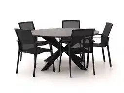 Kees Smit Bellagio Dranera/Fidenza ø149cm dining tuinset 6-delig stapelbaar aanbieding
