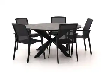 Kees Smit Bellagio Dranera/Fidenza ø149cm dining tuinset 6-delig stapelbaar aanbieding