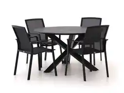 Kees Smit Bellagio Dranera/Lodola ø 130cm dining tuinset 5-delig stapelbaar aanbieding