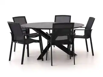 Kees Smit Bellagio Dranera/Lodola ø 150cm dining tuinset 6-delig stapelbaar aanbieding