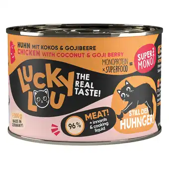 Zooplus 24x 200g Lucky Lou SuperMono² Kip kattenvoer nat aanbieding