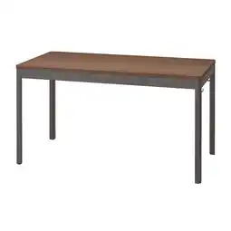 IKEA IdÅsen Tafel, bruin/donkergrijs, 140x70x75 cm aanbieding